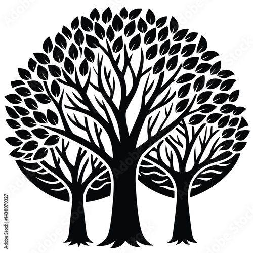 Poplar trees icon on white background 