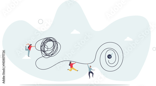 Problem solution as complete difficult and messy task. character life .