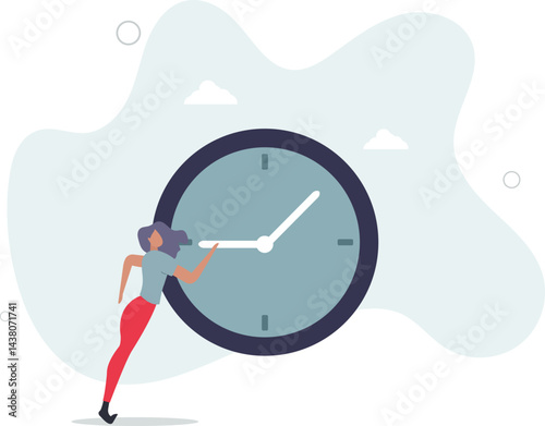 Time management failure, freedom to spend time with family and loved one, overworked or office worker routine work overtime concept. character life .