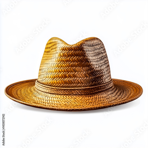 Stylish straw hat perfect for summer days, ideal for outdoor activities and beach vacations.