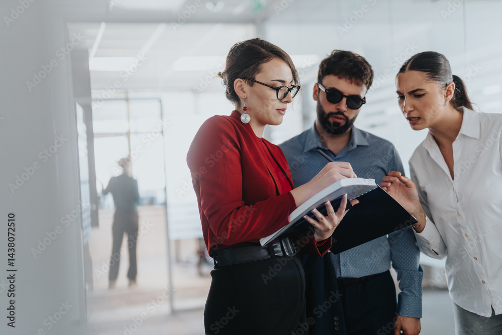 A group of business people engaged in an intense discussion, collaborating in a modern office environment, highlighting teamwork and communication. A group of business people engaged in an intense discussion, collaborating in a modern office environment, highlighting teamwork and communication.