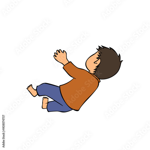 落ちる子供線画ai