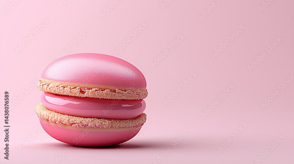 Pink Macarons on Pink Background Delicate Pastel Dessert Sweet Treat Pink Macarons on Pink Background Delicate Pastel Dessert Sweet Treat