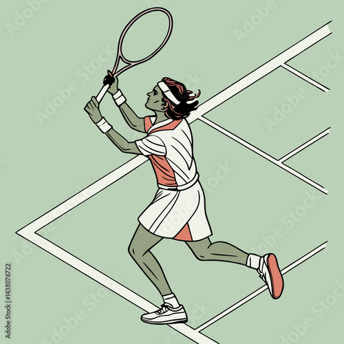 tennis player with racket