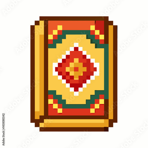 Colorful Pixel Art Rug   Vibrant Retro Geometric Design   Vintage Game Inspired Home Decor