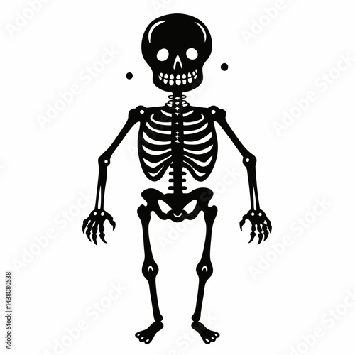  skeleton illustration with friendly smile on a white background