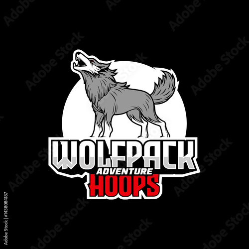 wolf logo adventure forest. wolf logo vector emblem. wolf mascot. vintage wolf logo silhouette.