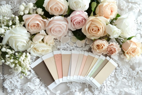 Soft color palette with roses  A variety of pastel shades photo