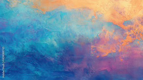 Wallpaper Mural Vibrant hues of blue, purple, and orange blend seamlessly in an abstract design, creating a calming atmosphere that evokes tranquility and creativity Torontodigital.ca