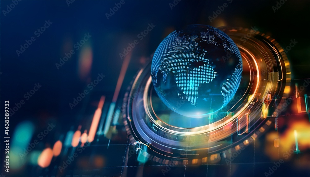 Obraz premium abstract image of the world of finance and investments. colorful and bokeh effect. online 