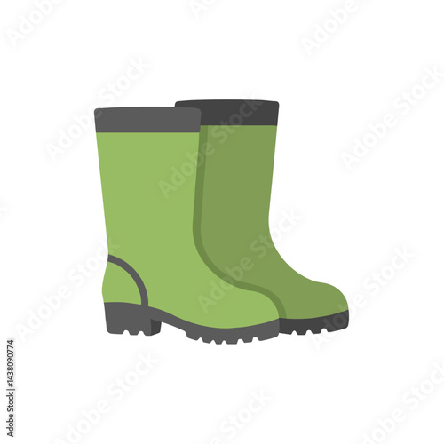 Garden boots icon for outdoor work and gardening