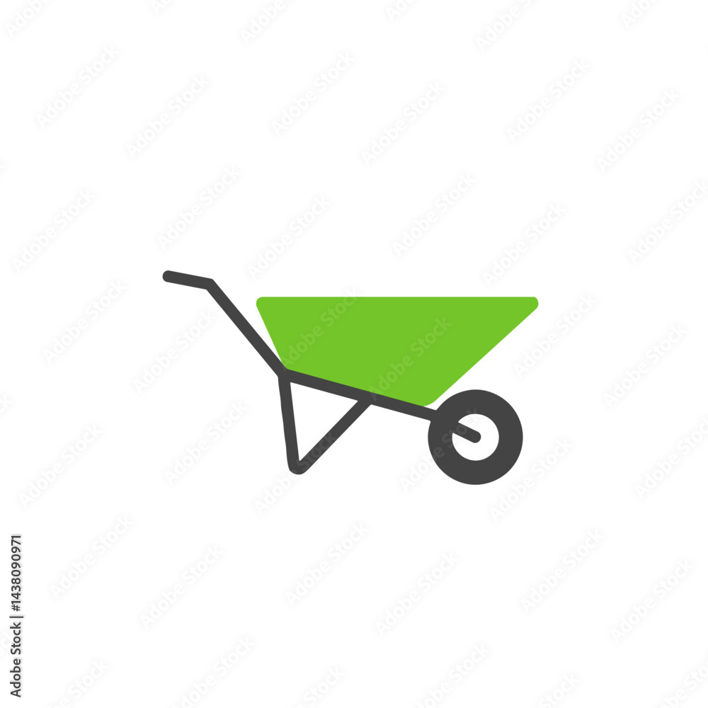 Wheelbarrow icon for gardening and landscaping tasks Wheelbarrow icon for gardening and landscaping tasks