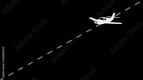 Animation airplane black background 4k