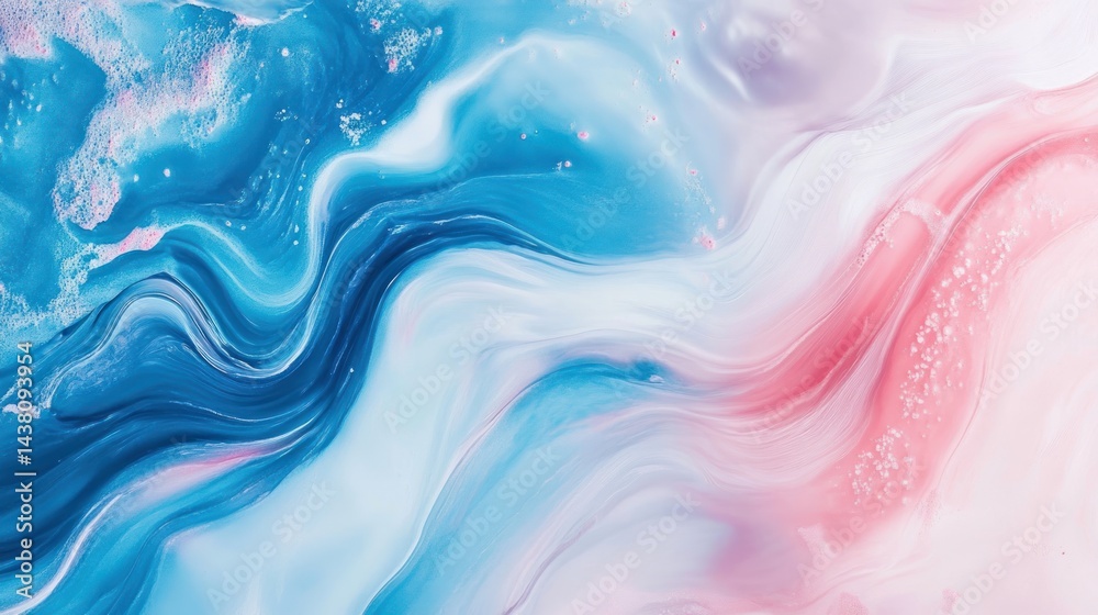 Fototapeta premium Abstract Fluid Art: Pink and Blue Swirls