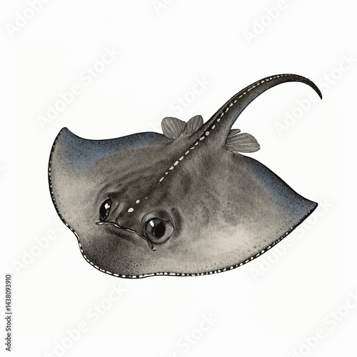 Translucent Tides: stingray serenity stingray isolated watercolor vector illustration svg 