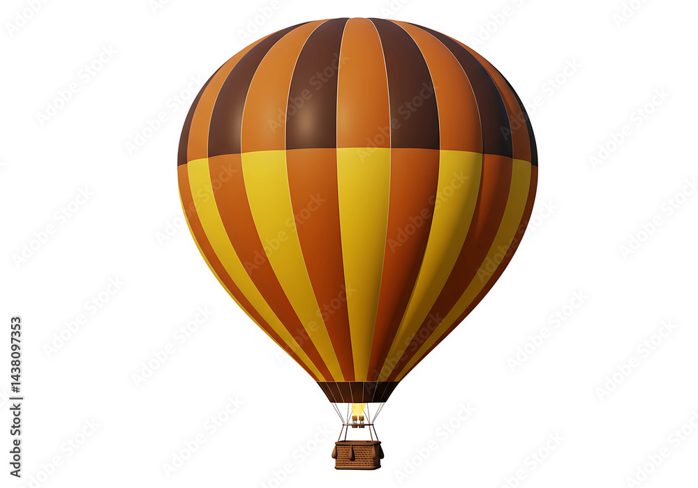 Fototapeta premium Hot Air Balloon with Striped Design on Transparent Background
