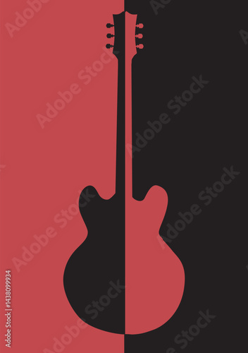 Modern Guitar Split Silhouette