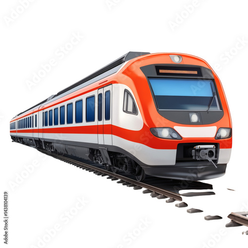 high-detail realistic tourist train with panoramic windows, isolated without ground shadow, pure white background, travel adventure