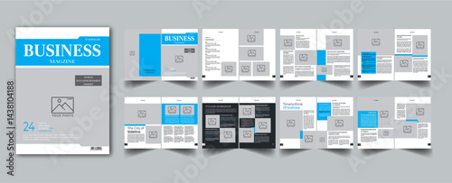 Business Magazine Template layout cover page with 16 page design concept Accents