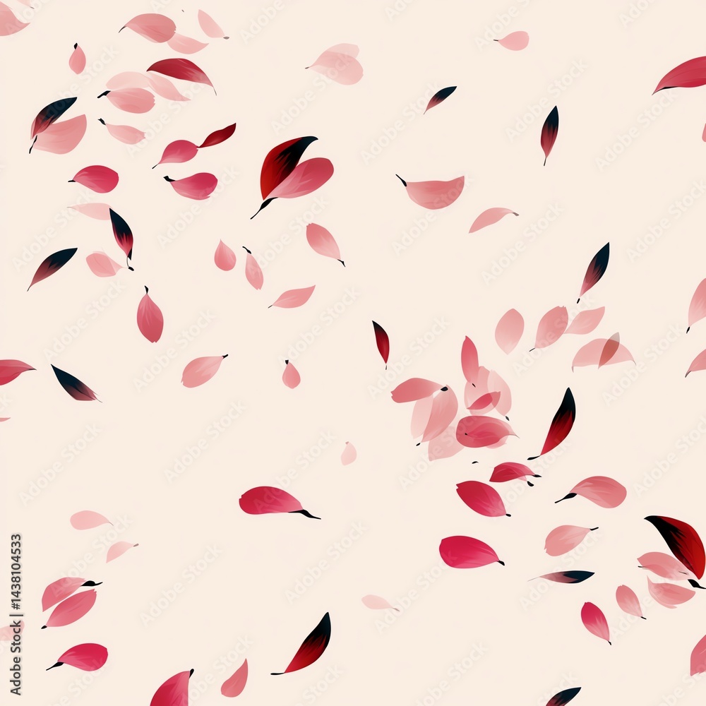 Colorful petals falling gently on a soft, neutral background. Colorful petals falling gently on a soft, neutral background.