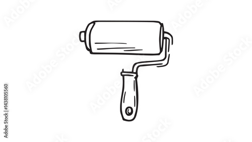 Lint roller line art illustration