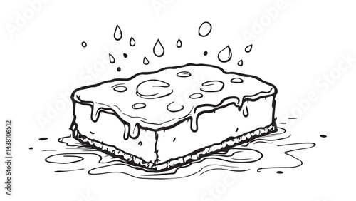 Set of Stain remover line art 