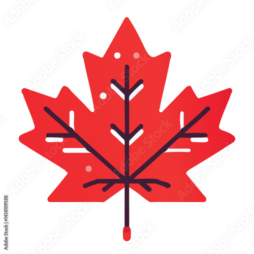 Red maple leaf illustration vector canada symbol autumn season