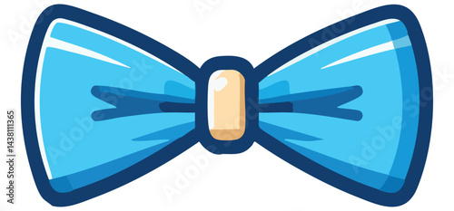 Stylish Light Blue Bow Tie Vector Illustration for Formal Events