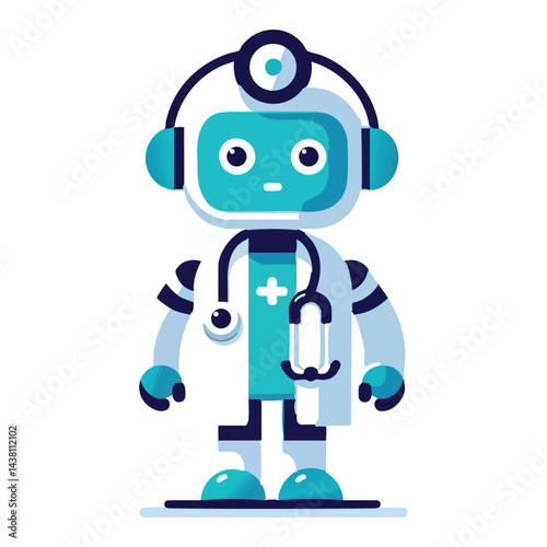 Healthcare Robot Illustration Medical Assistant AI Technology Concept
