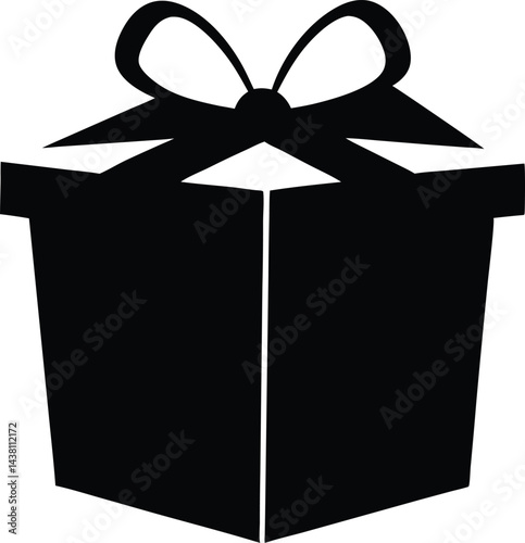 gift box  icon,gift box  black silhouette vector