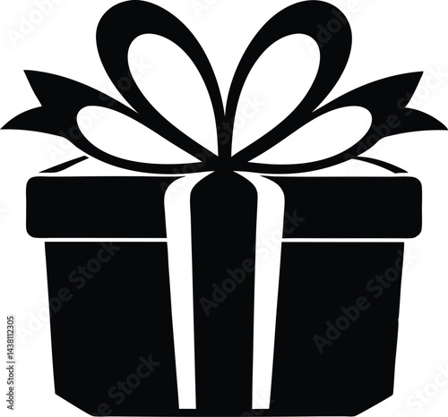 gift box  icon,gift box  black silhouette vector