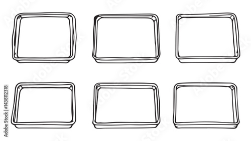 Baking sheet set line art