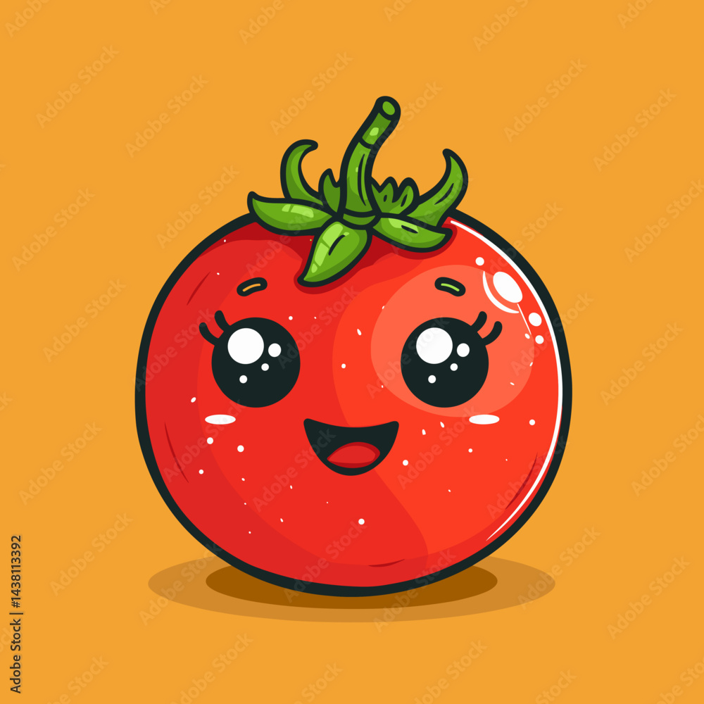 Obraz premium tomato cartoon character vector illustration graphic design
