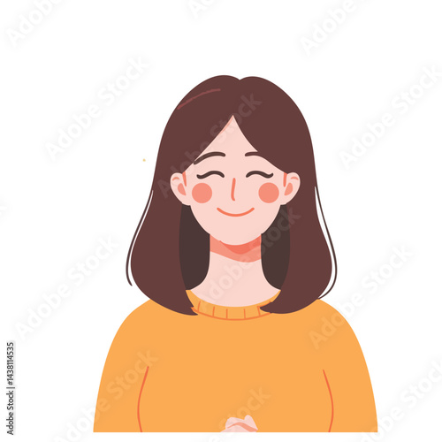 Smiling Girl Vector Illustration for Happiness and Positivity