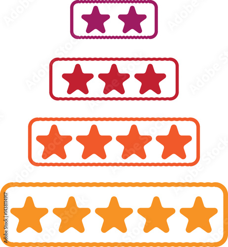 Rating stars collection and Rating Isometric Icon Concept.