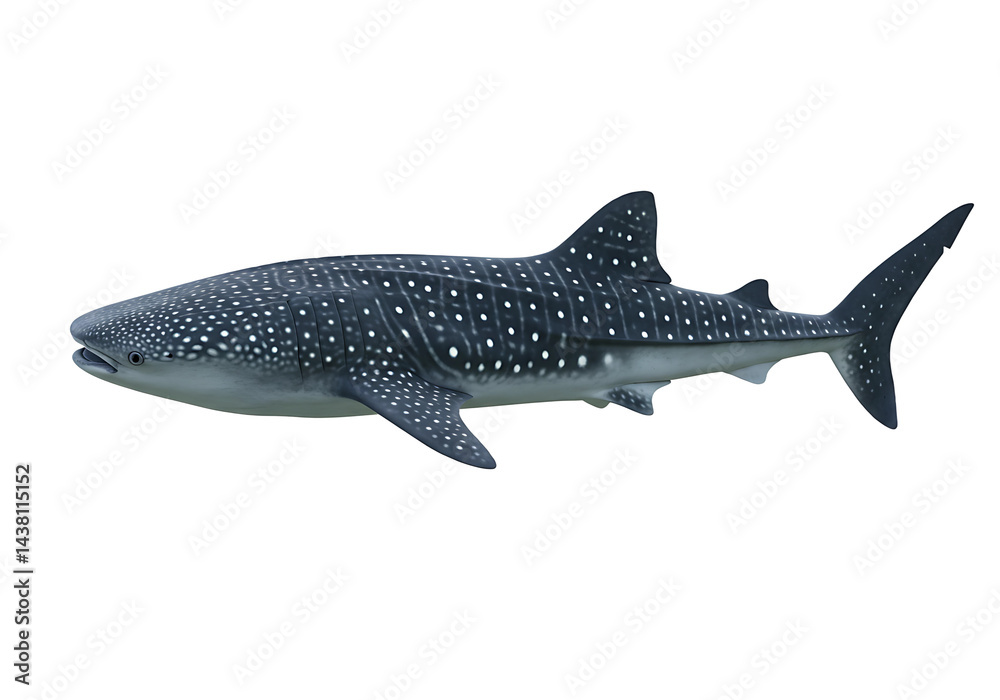 Fototapeta premium Whale Shark Isolated on Transparent Background for Marine Wildlife Concepts