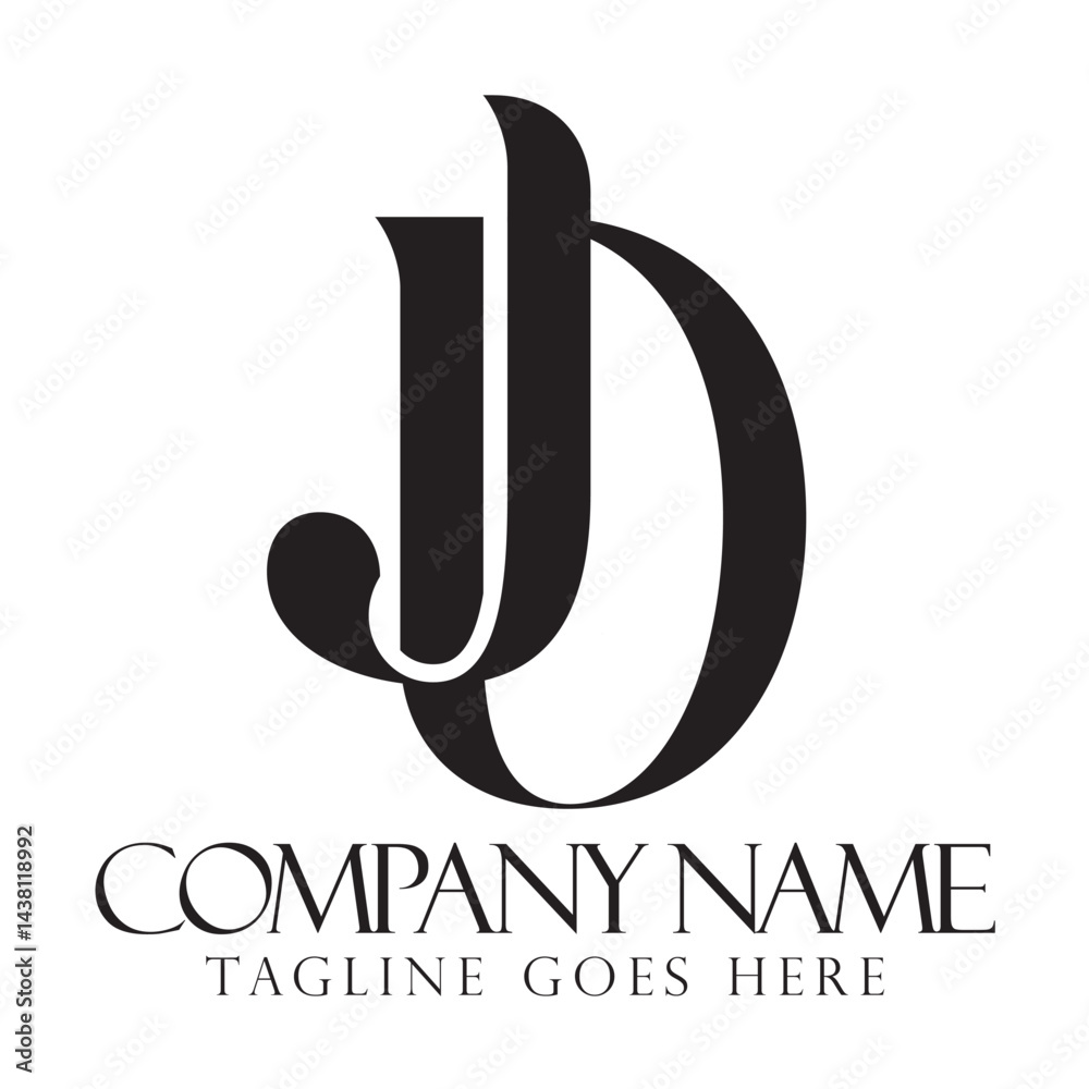 Creative letter JD or DJ vector logo design for luxury, fashion, jewelry, boutique, and startup