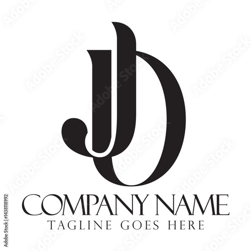 Obraz na płótnie Creative letter JD or DJ vector logo design for luxury, fashion, jewelry, boutique, and startup w salonie