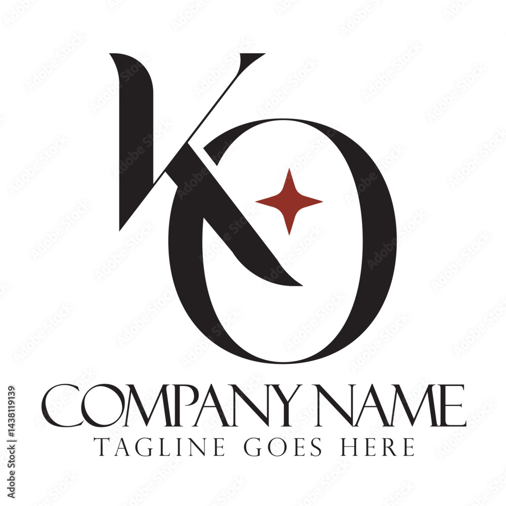 Creative letter KO or OK vector logo design for luxury, fashion, jewelry, boutique, and startup