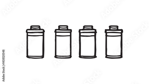 Batteries set line art