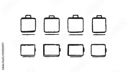 Batteries set line art