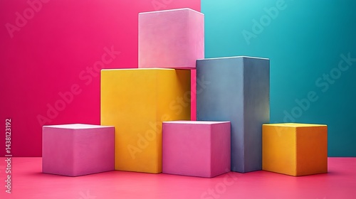 Colorful Cubes Arranged In A Creative Display