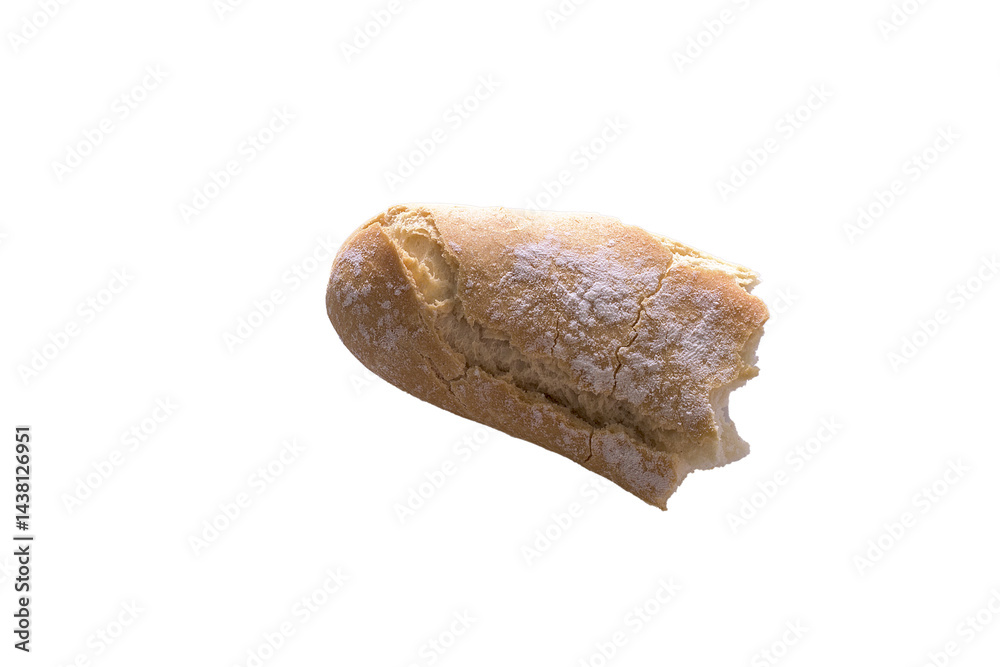 Fresh homemade bread isolated on white background. High-resolution cut out for design or advertising purposes Fresh homemade bread isolated on white background. High-resolution cut out for design or advertising purposes