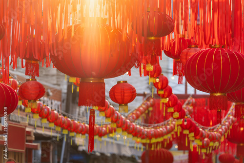 Canvas Print Lanterns in Chinese new year day festival.