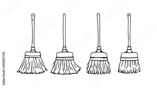 Broom line art