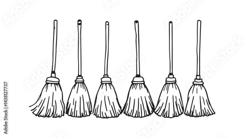 Broom line art