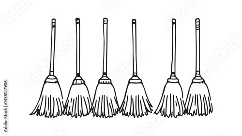 Broom line art