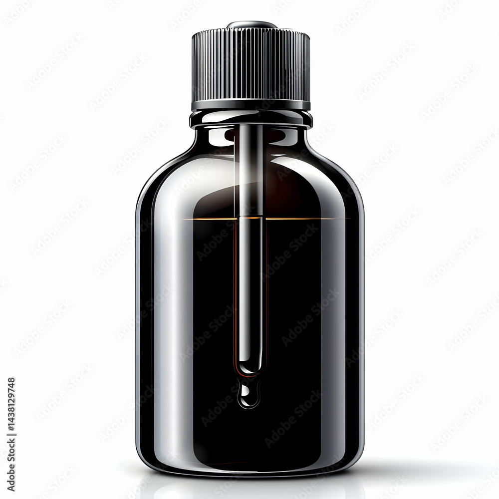 Fototapeta premium Dark Glass Dropper Bottle Mockup