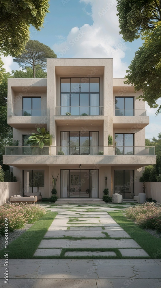 Obraz premium modern house on a sunny day