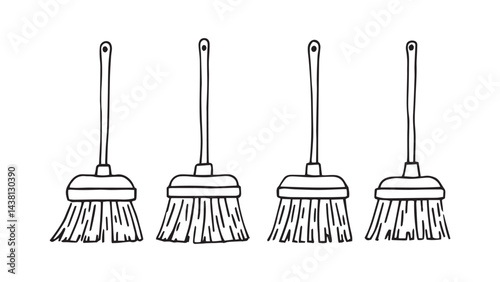 Broom line art